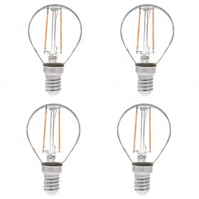 S11 E14 European Base 2W LED Vintage Antique Filament Light Bulb, 25W Equivalent, 4-Pack