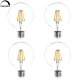 Dimmable G30 E26/E27 8W LED Vintage Antique Filament Light Bulb, 75W Equivalent, 4-Pack