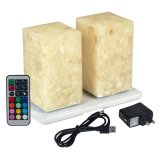Wireless Induction Rechargeable LED Cordless Table Lamps - Square - Stone 01 - Set of 2
