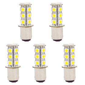 Marine Boat BAY15D 1157 DC Bayonet Base LED Bulb, 3.5 Watts, 35W Equivalent, 5-Pack