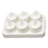 HERO-LED™ Original Flameless Flickering Rechargeable LED Tea Light Votive Candles Set of 6