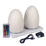 Wireless Induction Rechargeable LED Cordless Table Lamps - Egg Fritted - White - Set of 2