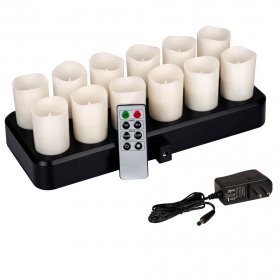 Wireless Induction Rechargeable LED Votive Candles Set of 12