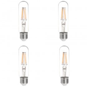 T10 E26/E27 4W LED Vintage Antique Filament Light Bulb, 40W Equivalent, 4-Pack