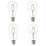 ST18 E26/E27 4W LED Vintage Antique Filament Light Bulb, 40W Equivalent, 4-Pack