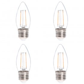 B11 E26/E27 2W LED Vintage Antique Filament Light Bulb, 25W Equivalent, 4-Pack