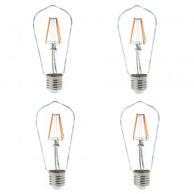 ST18 E26/E27 4W LED Vintage Antique Filament Light Bulb, 40W Equivalent, 4-Pack