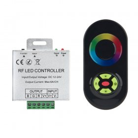Wireless Full-Color RGB Touch LED Controller with RF Remote, 12-24V DC, 6A*3CH