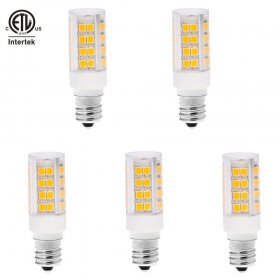 ETL-Listed Dimmable T3 E12 Candelabra Base LED Bulb, 3.5 Watts, 35W Equivalent, 5-Pack