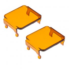 3" Square LED Work Light Lens Cover, Amber, 2-Pack