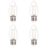 B11 E26/E27 2W LED Vintage Antique Filament Light Bulb, 25W Equivalent, 4-Pack