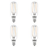 T8 E12 2W LED Vintage Antique Filament Light Bulb, 25W Equivalent, 4-Pack