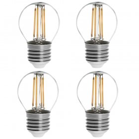 G16 E26/E27 4W LED Vintage Antique Filament Light Bulb, 40W Equivalent, 4-Pack