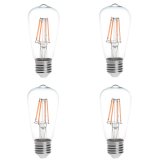ST15 E26/E27 4W LED Vintage Antique Filament Light Bulb, 40W Equivalent, 4-Pack