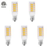 ETL-Listed Dimmable T3 E12 Candelabra Base LED Bulb, 3.5 Watts, 35W Equivalent, 5-Pack