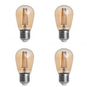 Gold Tint S14 E26/E27 Base 4W LED Vintage Antique Filament Light Bulb, 40W Equivalent, 4-Pack