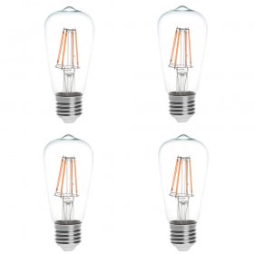 ST15 E26/E27 4W LED Vintage Antique Filament Light Bulb, 40W Equivalent, 4-Pack