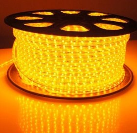Cordão luminoso, SMD 5050 LED, Cor Amarelo, 1m