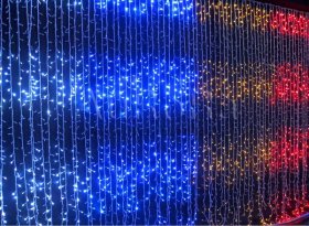 LED Julelys gardin streng lys 10m x 0.65m, med 8-modi controller