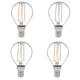 S11 E14 European Base 2W LED Vintage Antique Filament Light Bulb, 25W Equivalent, 4-Pack