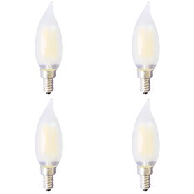 Frosted CA10 E12 LED Vintage Antique Filament Light Bulb, 4 Watts, 40W Equivalent