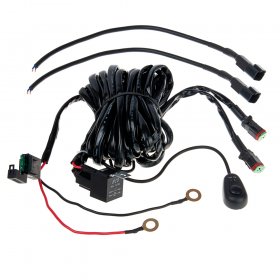LED Light Wiring Harness with Switch and Relay - Dual Output, DT Connector