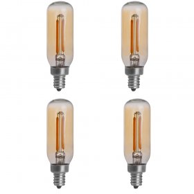 Gold Tint T8 E12 2W LED Vintage Antique Filament Light Bulb, 25W Equivalent, 4-Pack