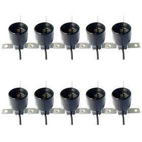 Intermediate Base E17 Light Bulb Socket - Keyless Phenolic - 10-Pack