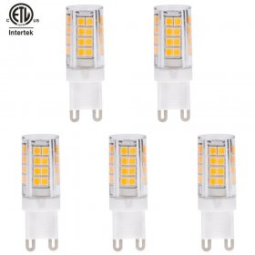 ETL-Listed Dimmable T4 G9 LED Bulb, 3.5 Watts, 35W Equivalent, 5-Pack