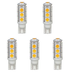Miniature Wedge Retrofit 194 921 168 LED Bulb, 13 SMD 5050 LEDs, 2.6W, 15-20W Equal, 5-Pack