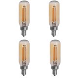 Gold Tint T8 E12 2W LED Vintage Antique Filament Light Bulb, 25W Equivalent, 4-Pack