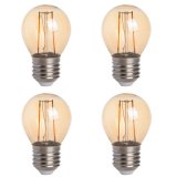 Gold Tint G16 E26/E27 2W LED Vintage Antique Filament Light Bulb, 25W Equivalent, 4-Pack