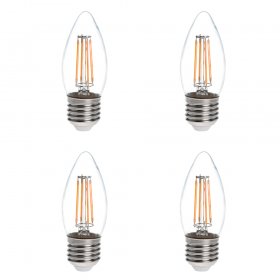B11 E26/E27 4W LED Vintage Antique Filament Light Bulb, 40W Equivalent, 4-Pack