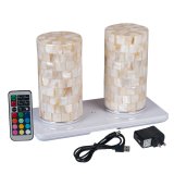 Wireless Induction Rechargeable LED Cordless Table Lamps - Cylinder - Mosaic 02 - Set of 2