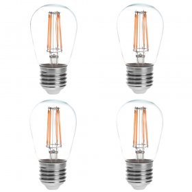 S14 E26/E27 Base 4W LED Vintage Antique Filament Light Bulb, 40W Equivalent, 4-Pack