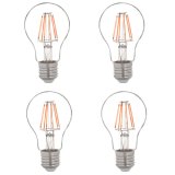 A19 E26/E27 6W LED Vintage Antique Filament Light Bulb, 60W Equivalent, 4-Pack