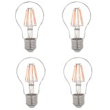 A19 E26/E27 6W LED Vintage Antique Filament Light Bulb, 60W Equivalent, 4-Pack