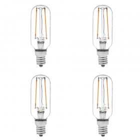 T8 E12 2W LED Vintage Antique Filament Light Bulb, 25W Equivalent, 4-Pack