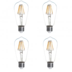 ST18 E26/E27 8W LED Vintage Antique Filament Light Bulb, 75W Equivalent, 4-Pack