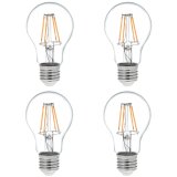 A19 E26/E27 4W LED Vintage Antique Filament Light Bulb, 40W Equivalent, 4-Pack