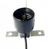 Intermediate Base E17 Light Bulb Socket - Keyless Phenolic - 4 Inch Wire Leads