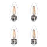 B11 E26/E27 4W LED Vintage Antique Filament Light Bulb, 40W Equivalent, 4-Pack