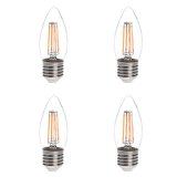 B11 E26/E27 4W LED Vintage Antique Filament Light Bulb, 40W Equivalent, 4-Pack