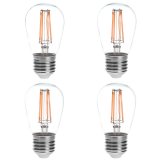 S14 E26/E27 Base 4W LED Vintage Antique Filament Light Bulb, 40W Equivalent, 4-Pack