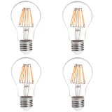 A19 E26/E27 8W LED Vintage Antique Filament Light Bulb, 75W Equivalent, 4-Pack