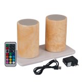 Wireless Induction Rechargeable LED Cordless Table Lamps - Cylinder - Onyx 01 - Set of 2