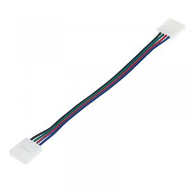 18cm Loddefri connector til 10mm. RGB Led Lysbånd med 2 stik