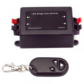 Controlador para tira LED monocolor Dimmer, control remoto RF, 12/24V, 8A