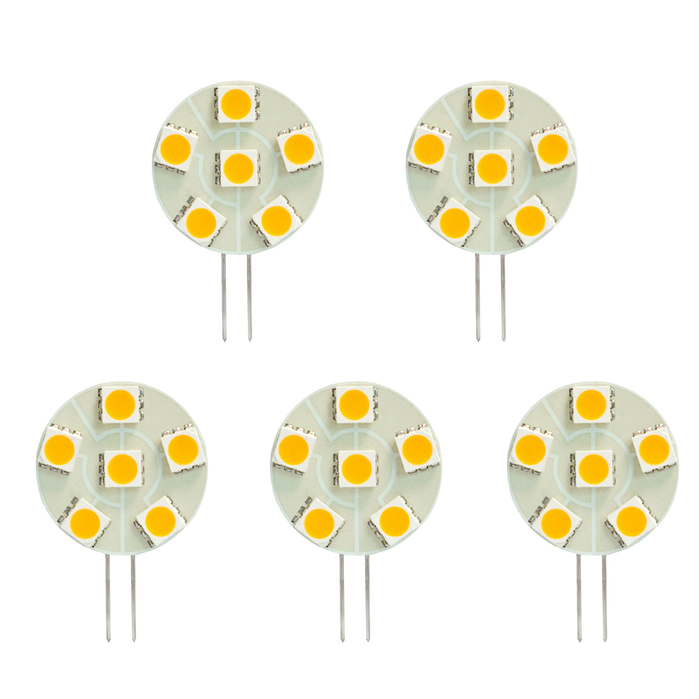 Side Pin G4 12V LED Pære 6 SMD 5050 120º = 12W [SG4-6T] DKK 93,53 : HERO-LED.com